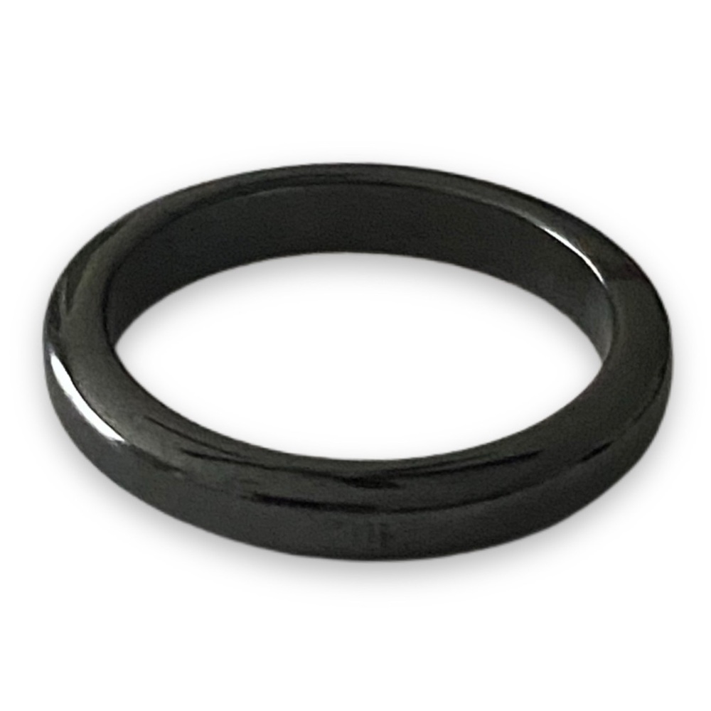 Hematite Natural Stone Size 5.5 Bohemian Unisex Ring Band